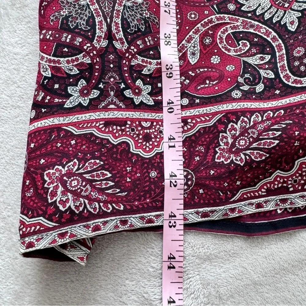 Vintage 90s Slip Dress Paisley Burgundy Grunge Y2K Spaghetti Strap - Picture 6 of 14